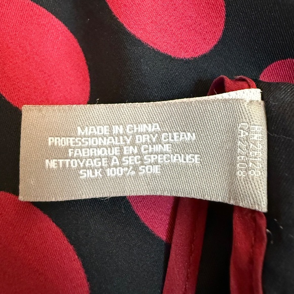 Striking Polka Dot Silk Scarf – Echo – Black & Red – 100% Silk - Picture 6 of 8